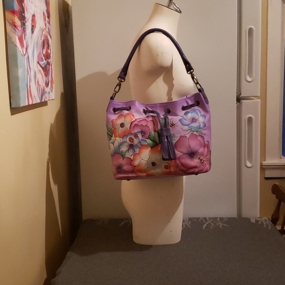 Anuschka Purple Flower Purse- Never Used!